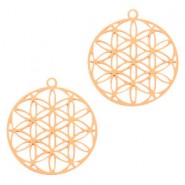 Metalen hanger Bohemian rond Rosegold